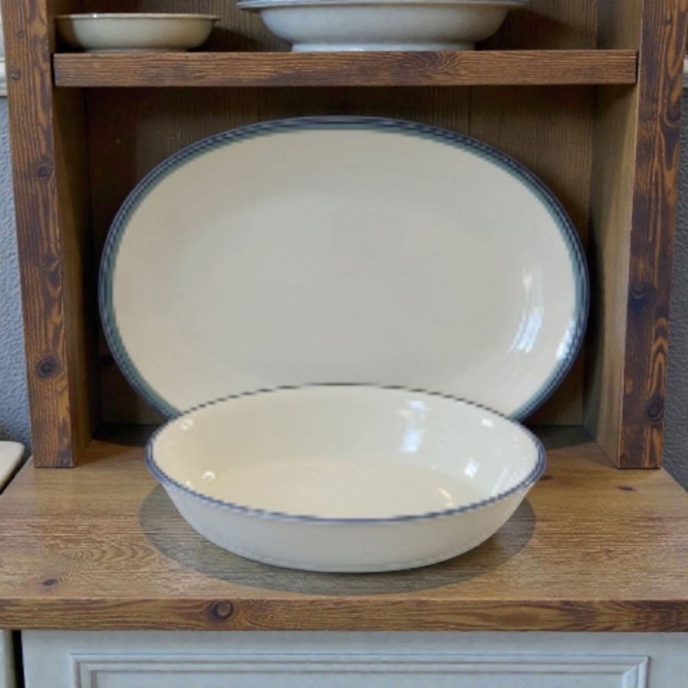 Pfaltzgraff Northwinds Stoneware Serving Platter And Oval Baking Dish Set